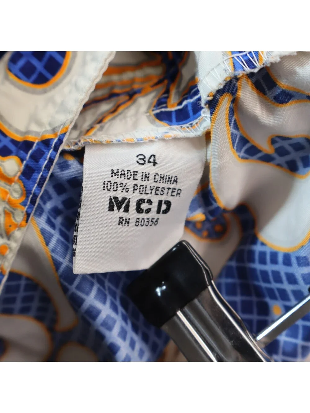 MCD Trunks Blue Men Swim Shorts Floral W34 / Large Hibiscus